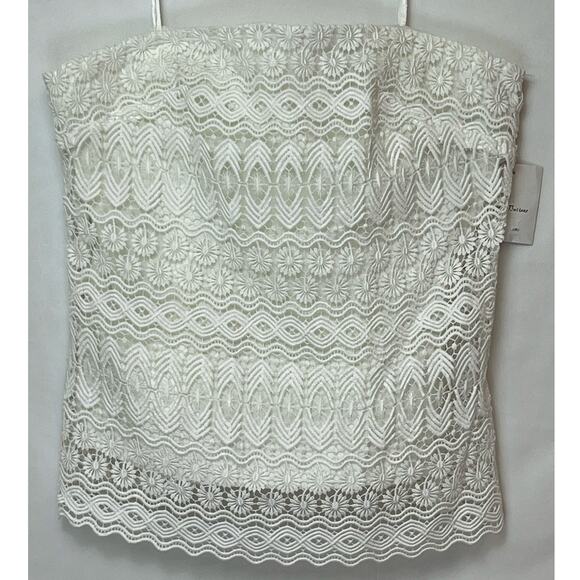 NWT W by Worth Women's 4 White Lace Tube Top Strapless Elegant Summer Fashion - Picture 1 of 9